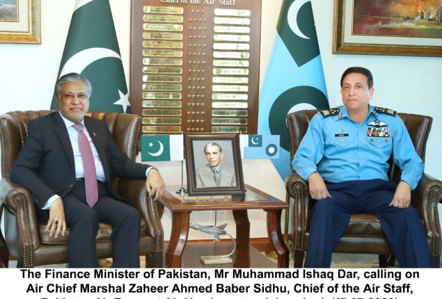 Finance Minister Ishaq Dar meets with Air Chief