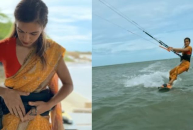 Woman Kite-Surfs in Saree, Sparks Debate Online