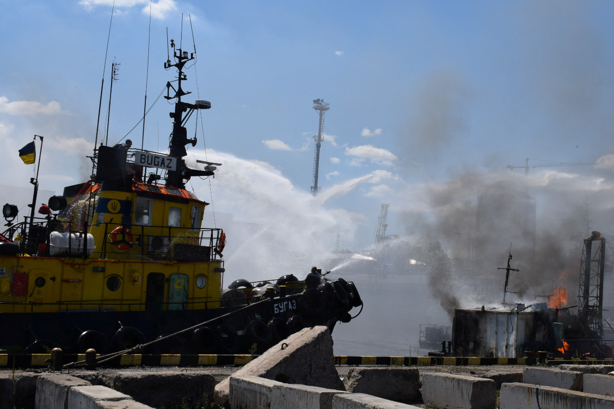 Russian strikes Ukrainian ports Moscow's alert