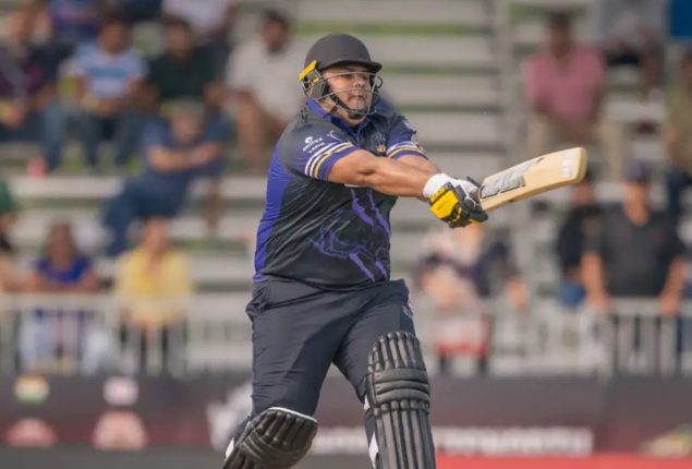 Azam Khan showcases his impressive batting skills during GLT20 match