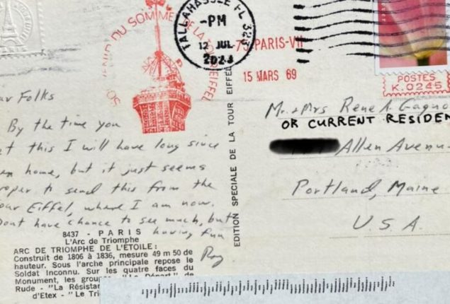 Postcard from the past finally arrives after 54 years