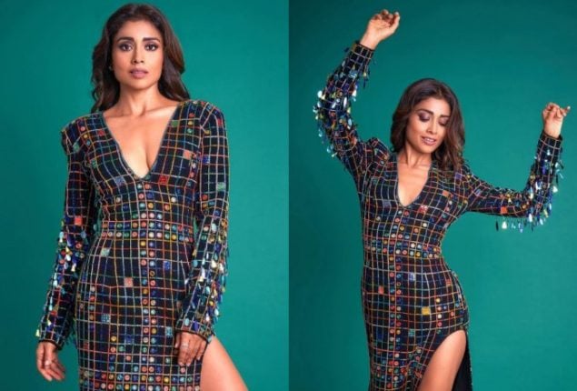 Shriya Saran exudes glamour and radiance in a metallic boho outfit