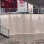 Waterfalls appear in train station after heavy rains in eastern China