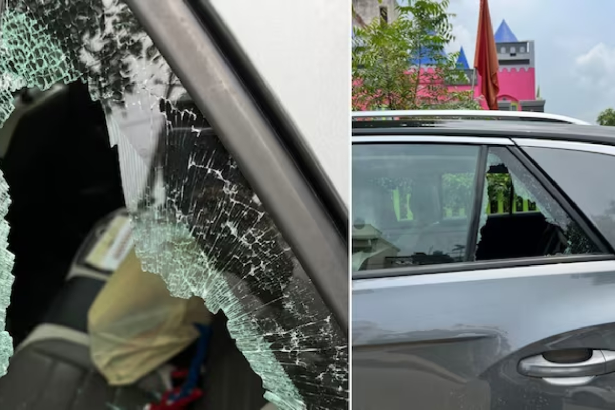 Father Sunderdeep breaks window to rescue son locked in car