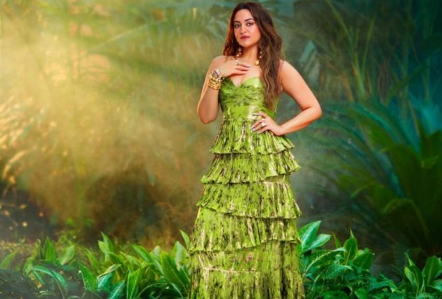 Sonakshi Sinha Looks Gorgeous In Green Ruffle Ensemble