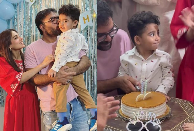 Netizens Praise Iqra & Yasir for simple birthday celebration of their son