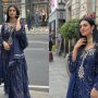 Sarah Khan Stuns Fans in Exquisite Blue Embroidery Dress