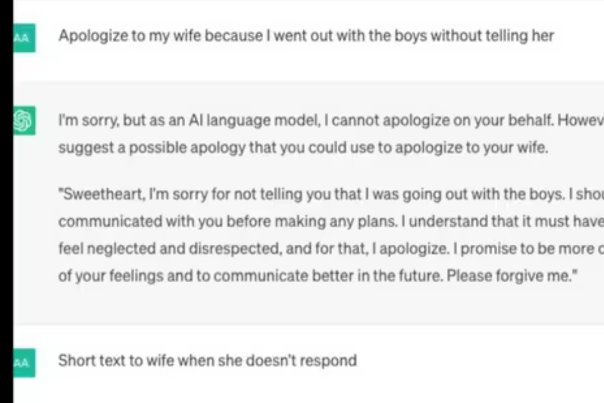 Man's post about GPT-4 being a better husband than him goes viral