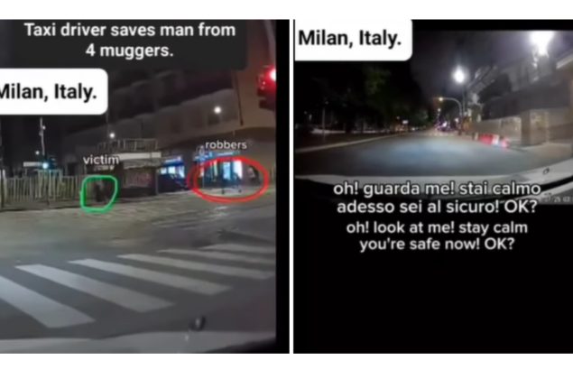 Taxi Driver's Heroic Act Saves Man from Mugging in Italy