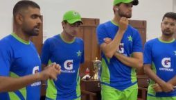 WATCH: Babar Azam makes encouraging speech to his teammates after victory against Sri Lanka