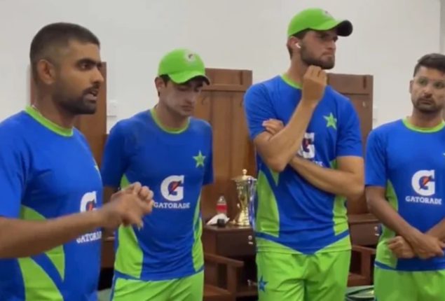 WATCH: Babar Azam makes encouraging speech to his teammates after victory against Sri Lanka