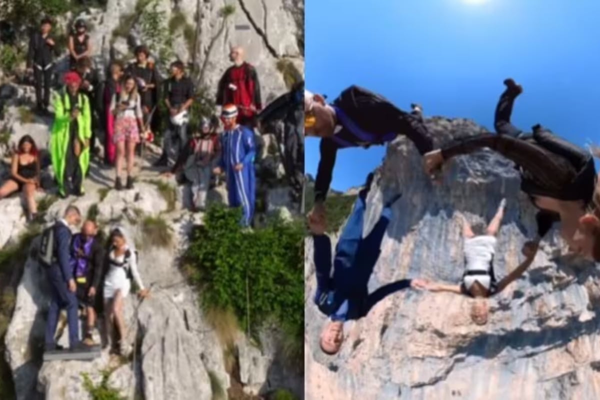 Newlyweds and Guests Skydive to Celebrate New Beginnings