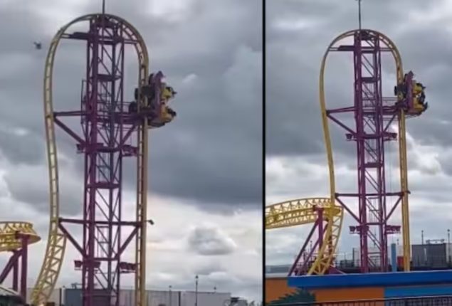 Terrified Riders Hang Vertically After UK Rollercoaster Malfunctions