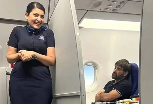 Air Hostess Catches MS Dhoni Napping on Flight, Internet Buzzing