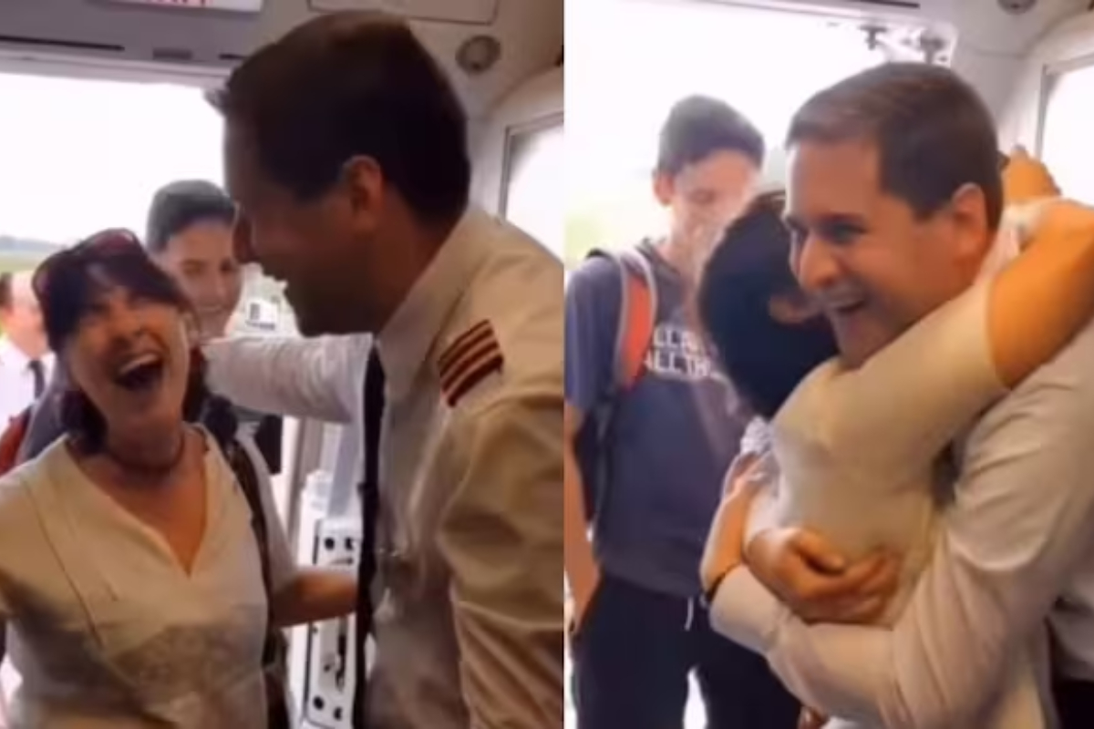 Son surprises mom by being the pilot on her flight