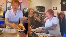 Ed Sheeran sells hotdogs before Chicago concert