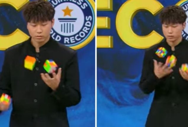 Li Zhihao Juggles and Solves 3 Rubik’s Cubes in Record Time