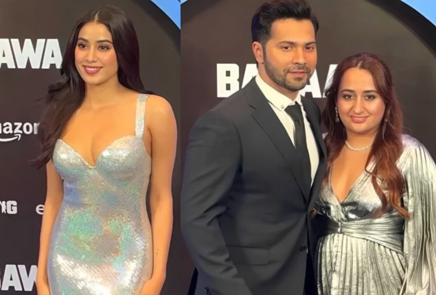 Dazzling Debut: Janhvi Kapoor Shines in Shimmery Gown