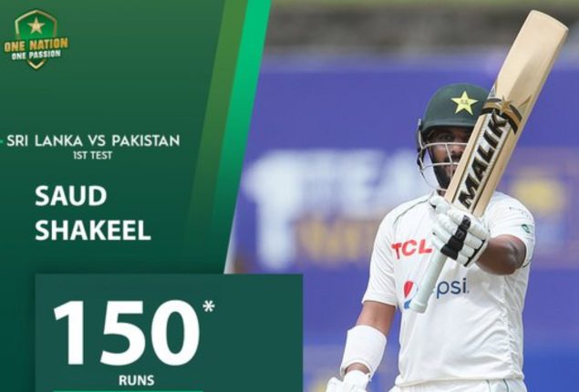 Saud Shakeel’s Record-Breaking Century Lifts Pakistan in Sri Lanka Test