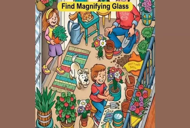 Seek and find puzzle: Find a magnifying glass in 5 seconds