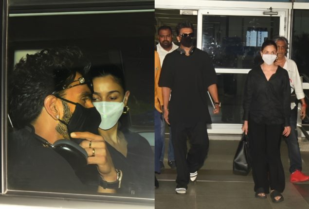 Ranveer Singh and Alia Bhatt Spotted in Delhi for Film Promotions