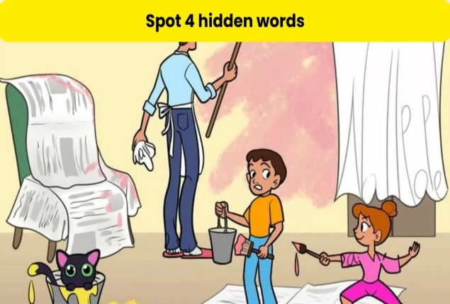 Can you spot  four words hidden in this brain teaser picture puzzle?