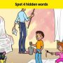 Can you spot  four words hidden in this brain teaser picture puzzle?
