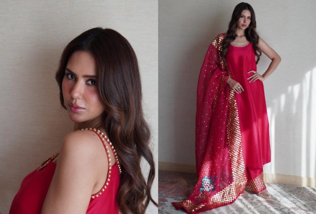 Sonam Bajwa shines in attire by Pakistani brand Muse Luxe, capturing all the attention