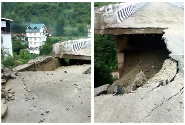 Watch: Road Collapse Due to Rains