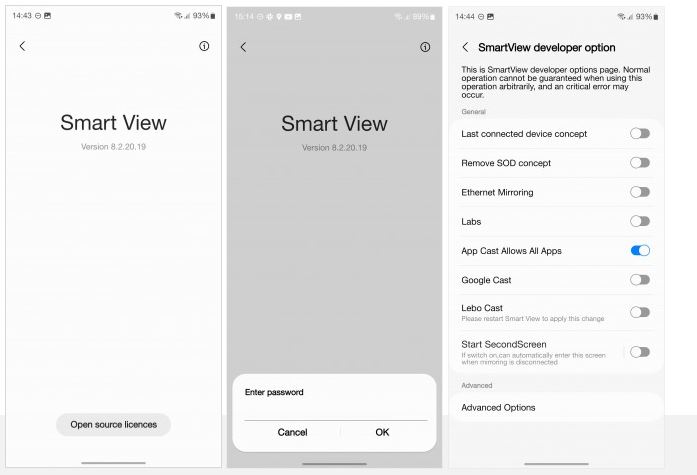 Samsung screen mirroring now supports Chromecast & Android TVs