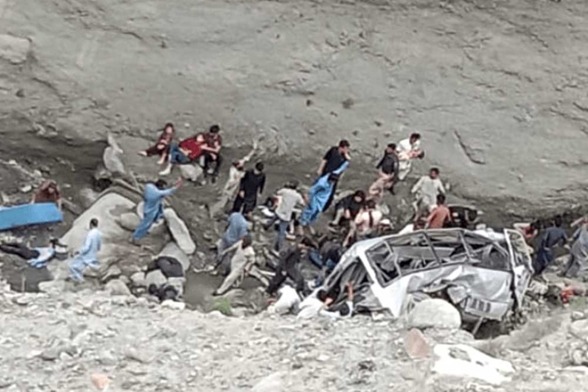 Diamer van accident