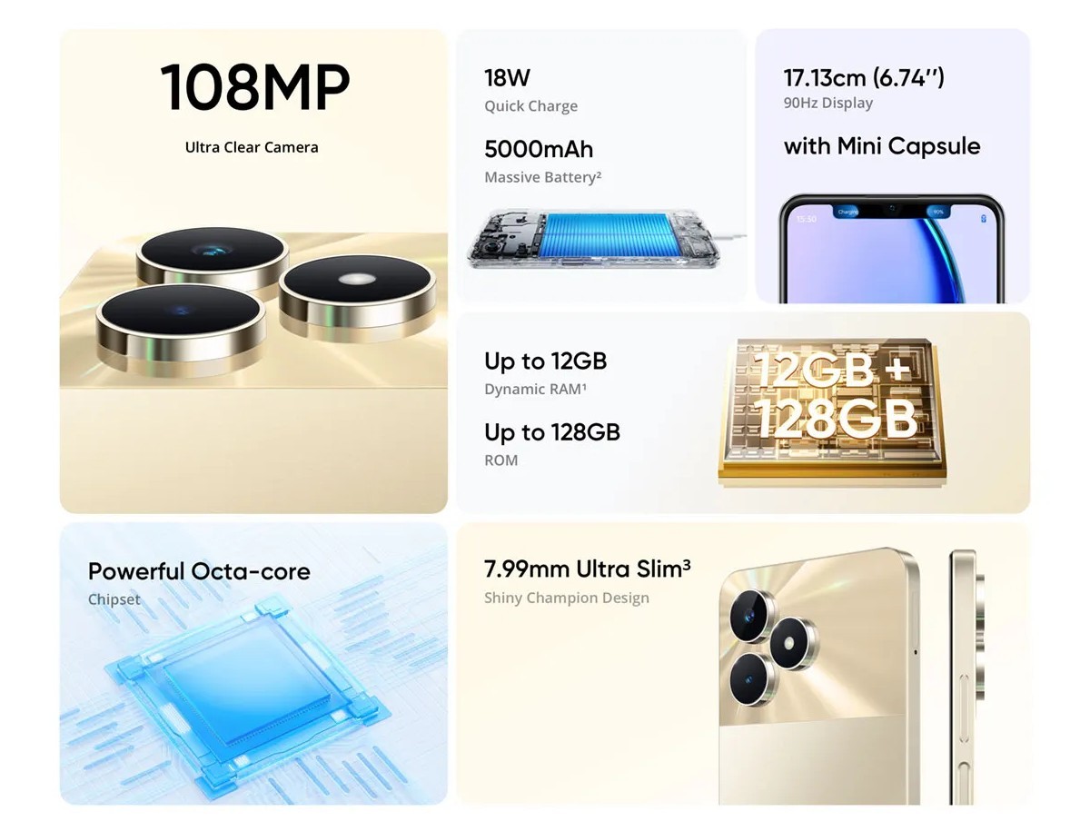 New Realme C53 revealed, featuring a 108MP camera