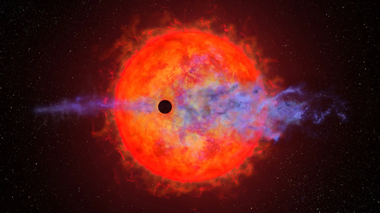 Hubble captures a star blowing away a planet's atmosphere