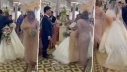 Bride Walks Down Flooded Aisle After Typhoon Doksuri