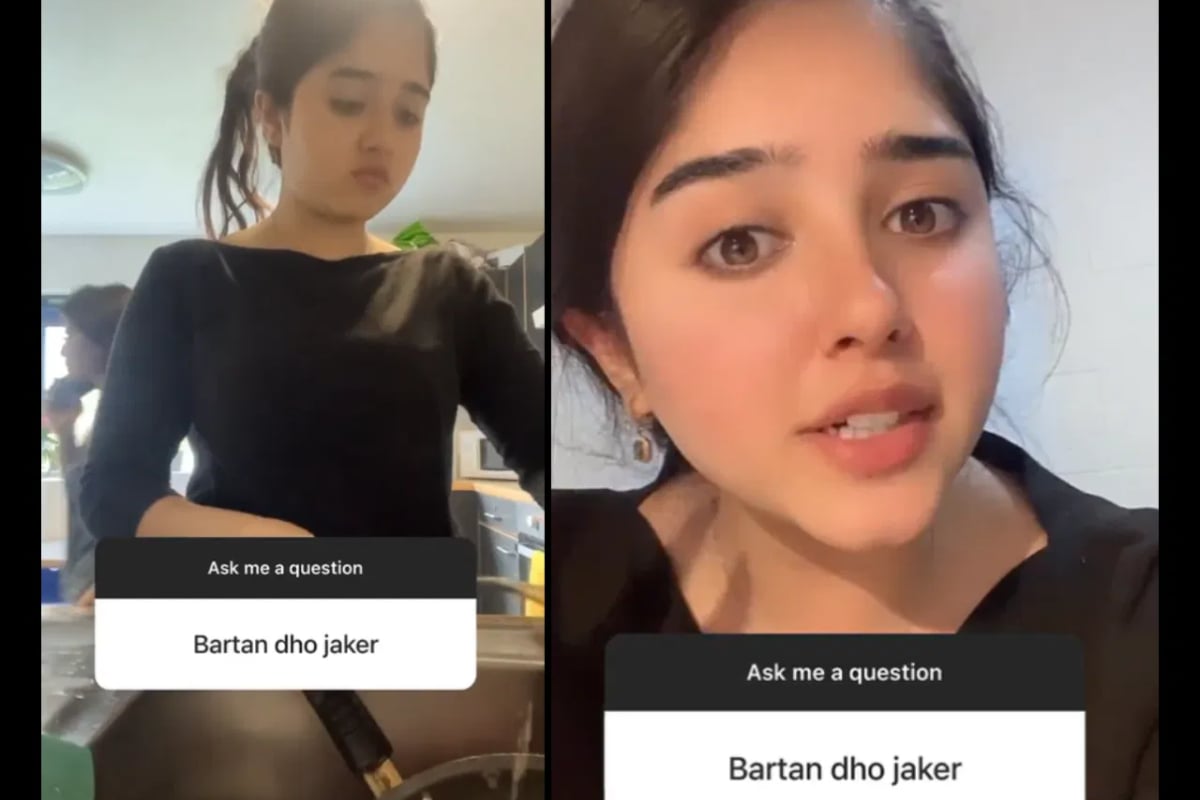 Kashaf Ali shows troll who's boss by washing dishes
