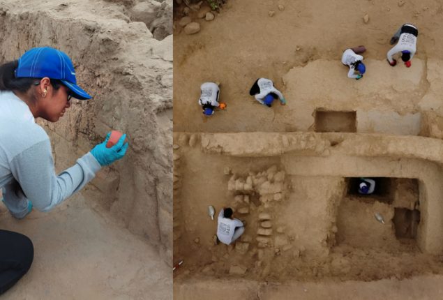 Ancient Polychrome Wall in Northern Peru, 4,000 Years Old
