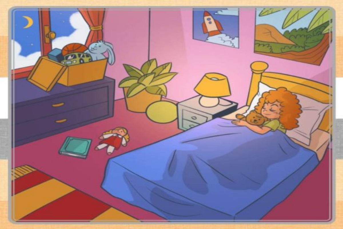 Spot the Hidden: Can you spot the frog hidden in the girl's room?