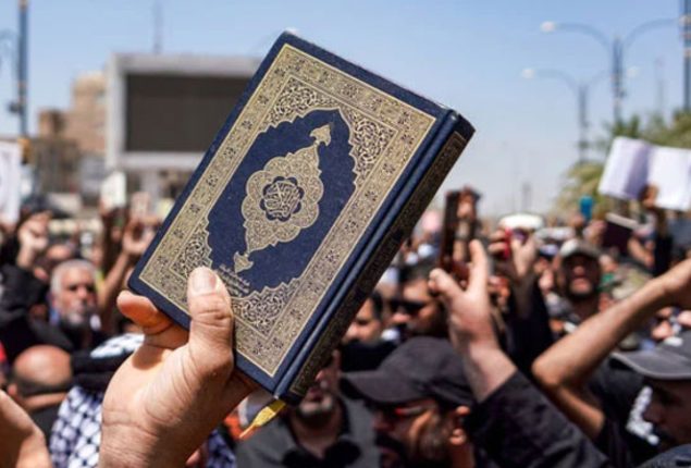 Protester Responds to Quran Desecration in Stockholm