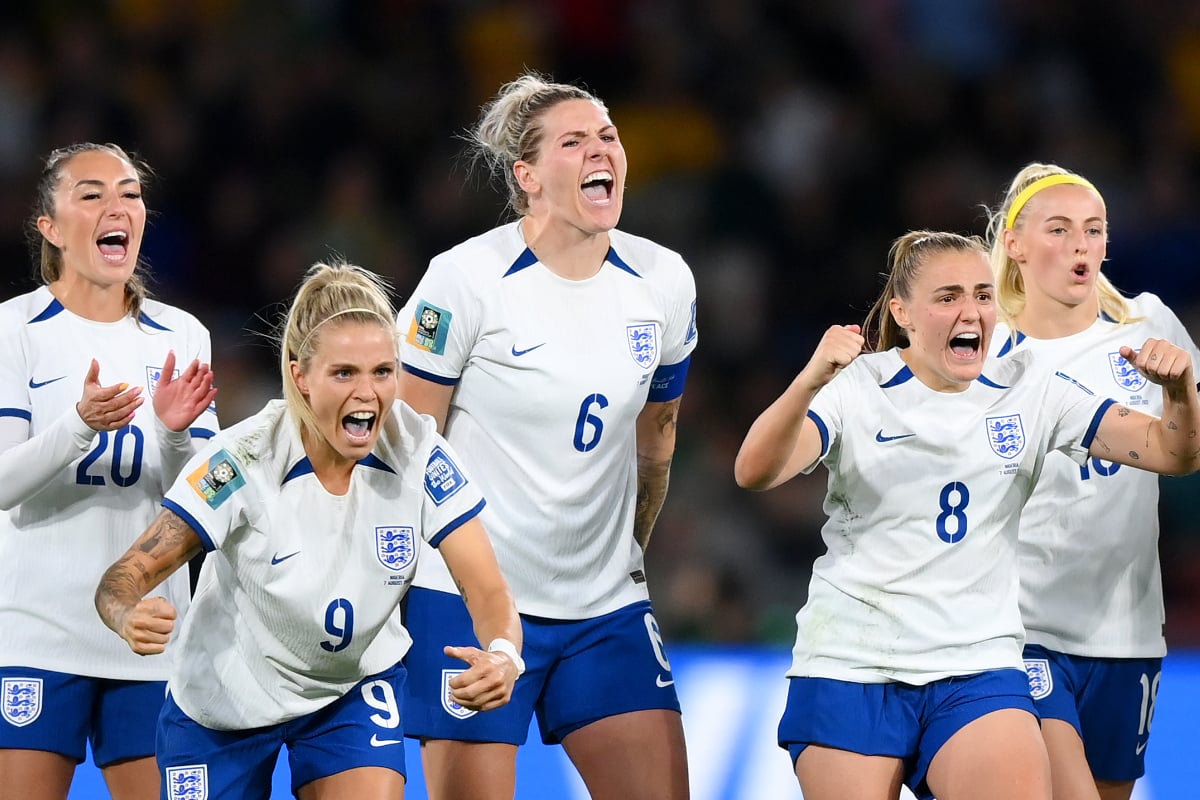 England survive late scare to beat Colombia, set up semifinal against Australia