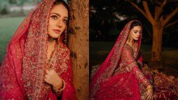 Zara Noor Abbas Radiates Elegance in Bridal pictures