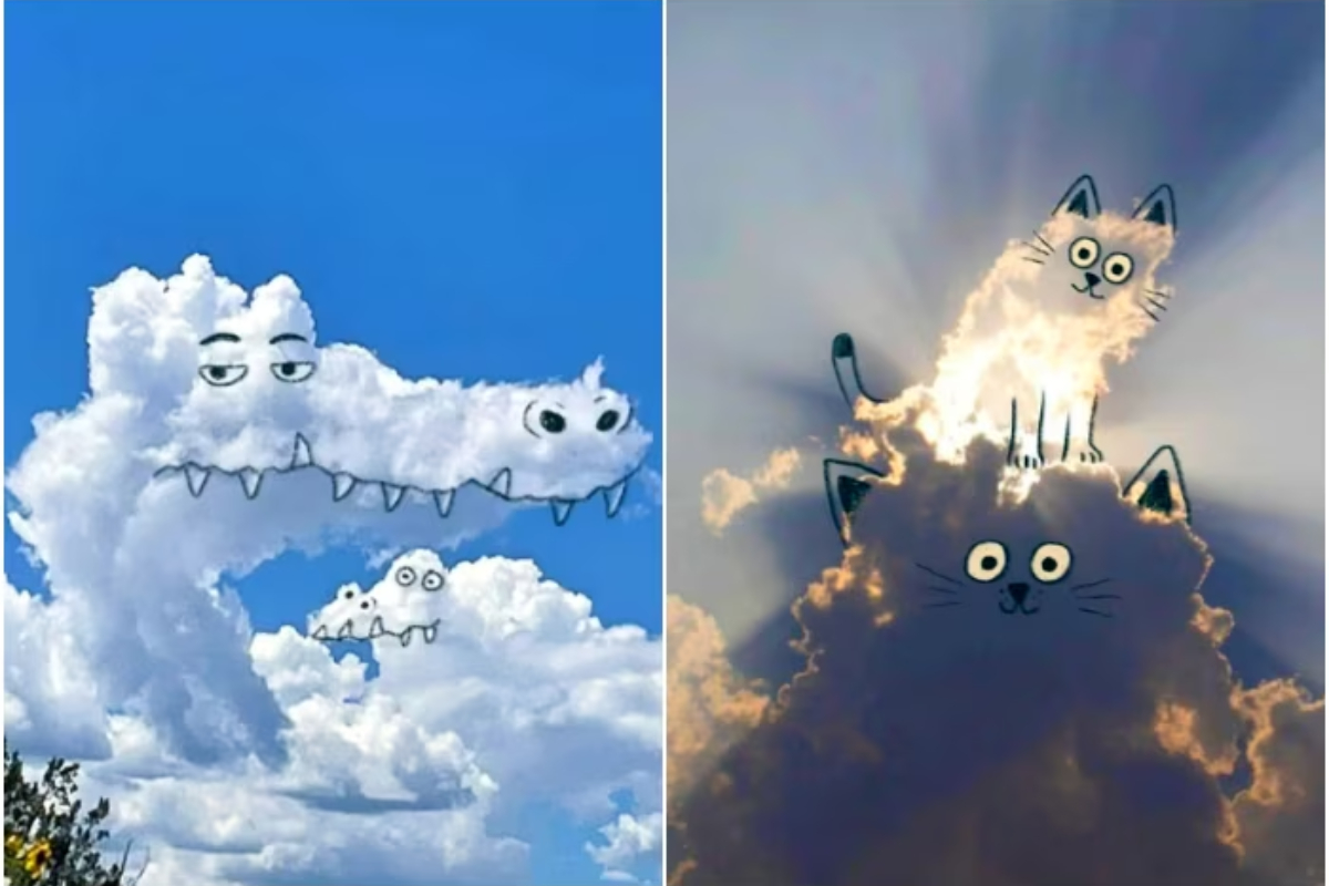 Artist Turns Clouds Into Cartoon Characters, Internet Delighted