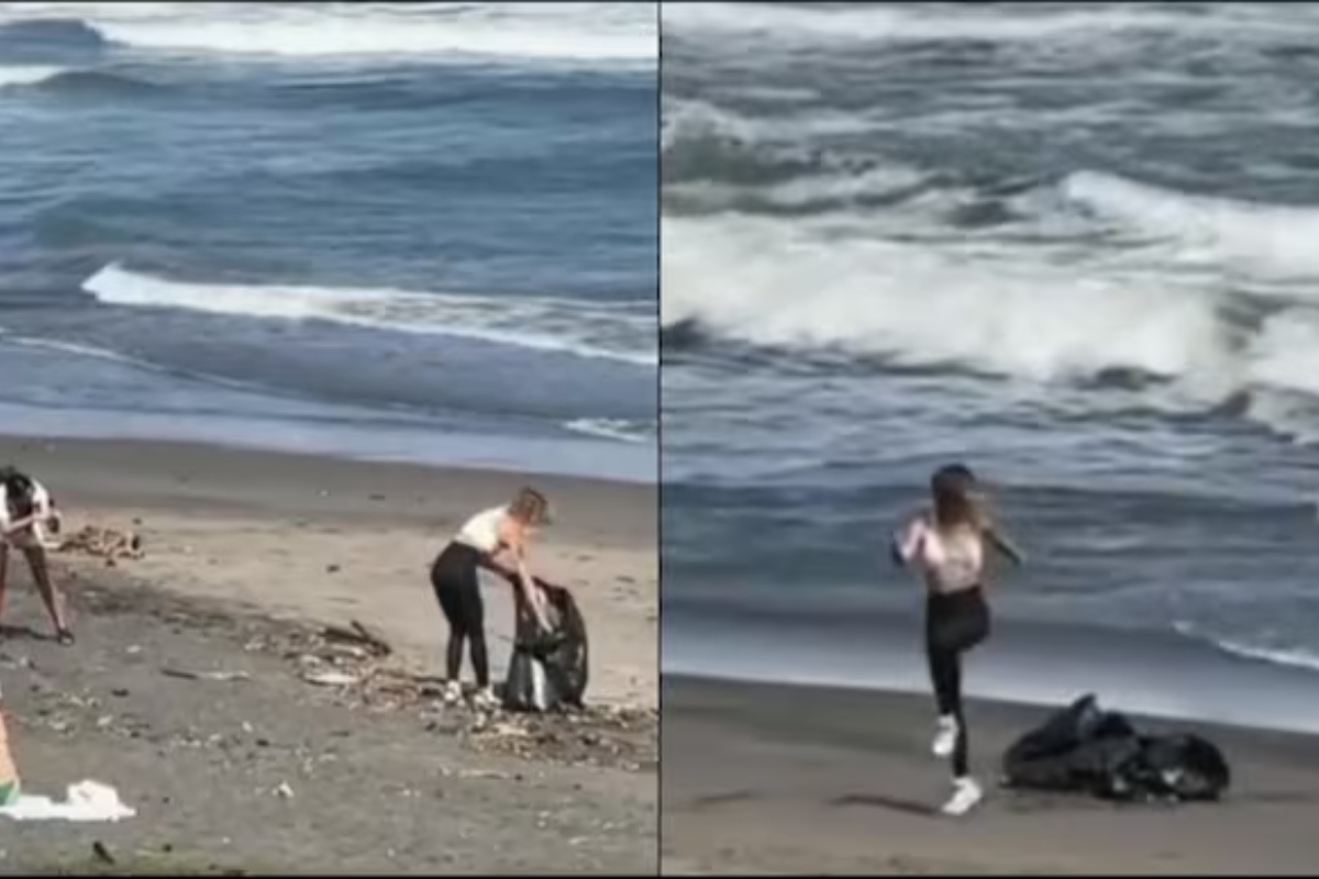Internet slams woman for staged beach cleanup in Bali