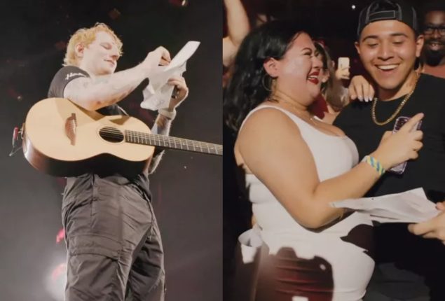 Ed Sheeran Pauses his Concert for the Goers’ Baby gender reveal