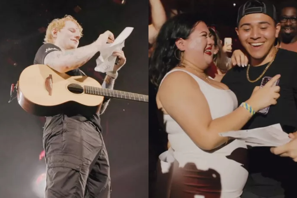 Ed Sheeran Pauses his Concert for the Goers' Baby gender reveal