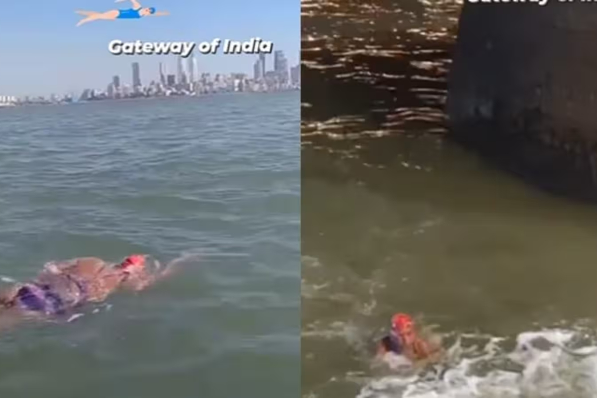 Woman Swims 36 KM to Gateway of India for Cancer Awareness