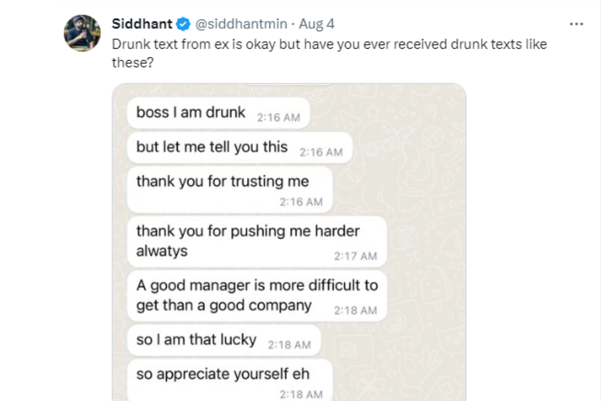 Drunk Texter's Message of Thanks to Boss Goes Viral