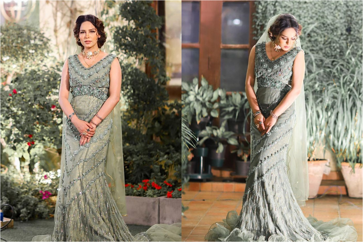 Sukynah Khan Stuns in Green Embroidery Gown