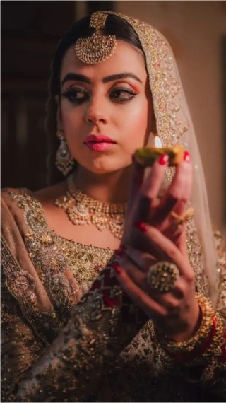 Yashma Gill Radiates Elegance in a Golden Bridal Dress