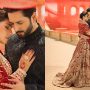 Ayeza Khan and Danish Taimoor Embrace Elegance in Red Bridal Attire