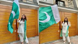 Areeba Habib Embracing Independence Day with the National Flag